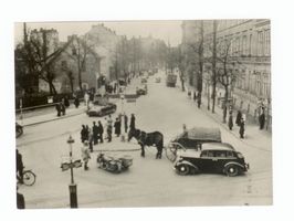 Tilsit, Stadt, Stadtkreis Tilsit Hohe Straße Tilsit, Hohe Str., Anfang 1940 ziehen Miltärkolonnen in Tilsit ein 