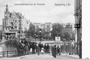 Königsberg (Pr.), Stadtkreis Königsberg Große Schlossteichstraße Königsberg, Schloßteichbrücke von der Westseite Königsberg, Schloßteichbrücke