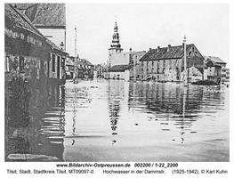 Tilsit, Stadt, Stadtkreis Tilsit Dammstraße  Tilsit, Eisgang und Hochwasser