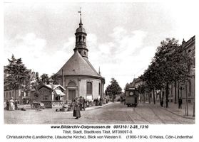 Tilsit, Stadt, Stadtkreis Tilsit Hohe Straße  Tilsit, Hohe Str. zwischen Saarstr. (fr. Kirchenstr.) und Dammstr., südlicher Teil (Nr. 82-96)