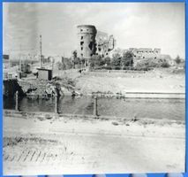 Königsberg (Pr.), Stadtkreis Königsberg  Königsberg (Pr.), Blick vom Kohlmarkt auf das zerstörte Schloss Königsberg, Zweiter Weltkrieg und das Ende