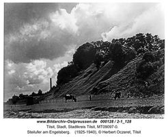 Tilsit, Stadt, Stadtkreis Tilsit   Tilsit, südliches Memelufer östlich der Luisenbrücke