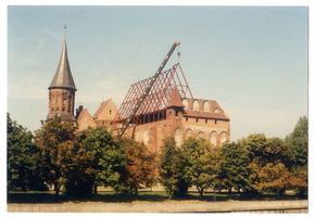 Königsberg (Pr.), Stadtkreis Königsberg  Königsberg, Dom im Wiedererrichtung der Dachkonstruktion Königsberg, Dom