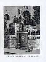 Königsberg (Pr.), Stadtkreis Königsberg  Königsberg, Kaiser Wilhelm Denkmal, Lithographie Königsberg, Schloß