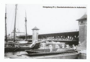 Königsberg (Pr.), Stadtkreis Königsberg  Königsberg, Eisenbahn-Drehbruecke (Reichsbahnbrücke) II Königsberg, Außenhafen (bis zum Hauptzollamt)