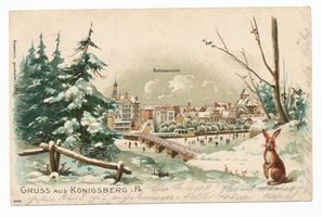 Königsberg (Pr.), Stadtkreis Königsberg  Königsberg (Pr.), Schloßteich im Winter Königsberg, Nördliche Innenstadt westlich des Schloßteiches (Tragheim)